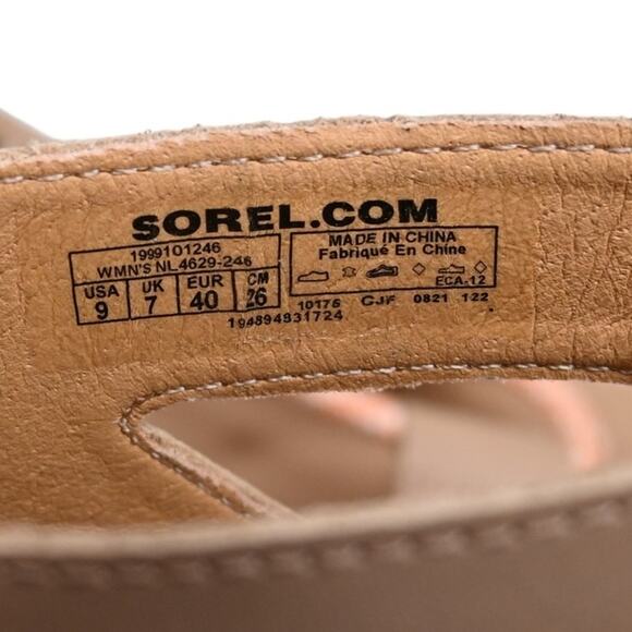 SOREL Womens 9 Cameron Platform Gladiator Sandal in Honest Beige/Gum NEW main image 2